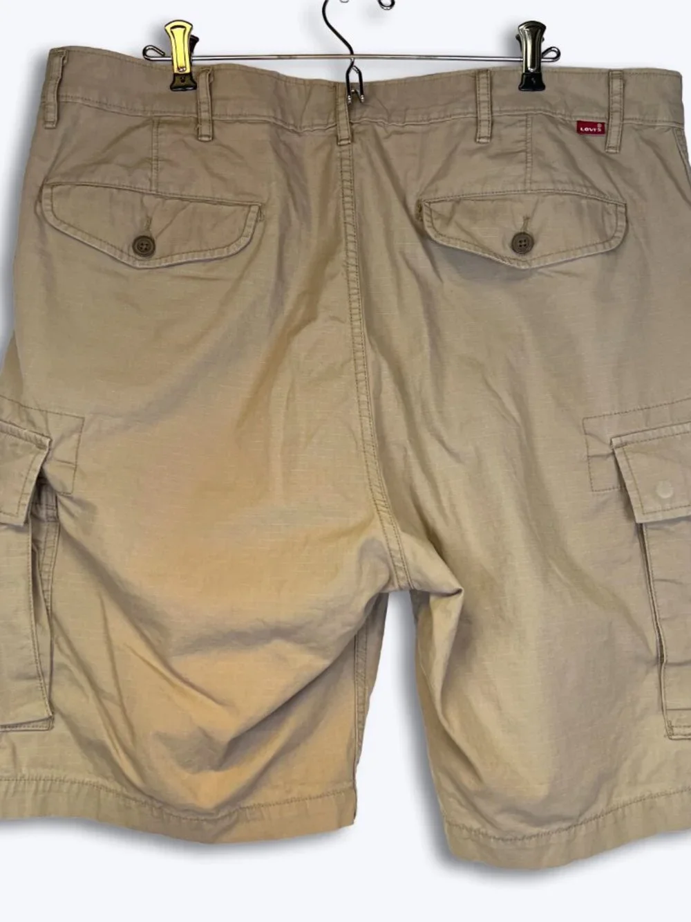 Levi's Cargo Shorts Mens 38 Tan Khaki Cotton Ripstop Utility Pockets Outdoor